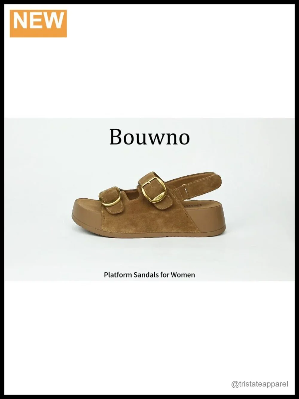 Genuine Leather Platform Sandals Slip-On Open Toe Buckle Casual Beach